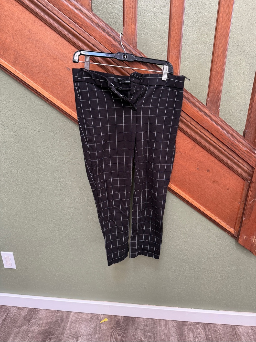 Black Windowpane Dress Capri Pants